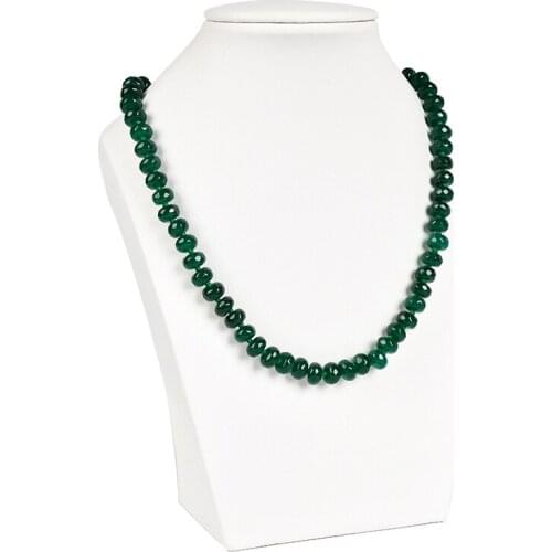 Natural Green Chalcedony Stone Gems Necklaces 10mm Beads DIY Handmade Knot Womens Necklace Jewelry Necklace Energy Men Jewelry