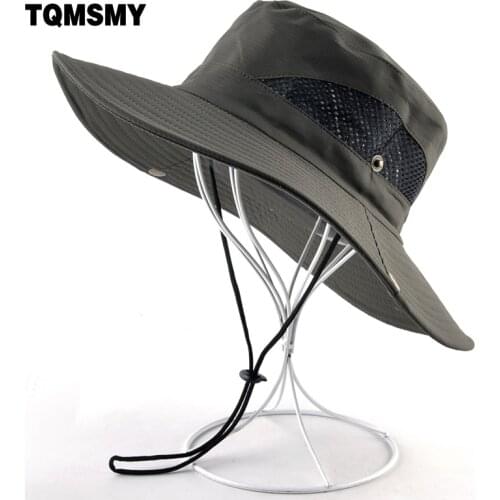 Solid color sun hats for men Outdoor Fishing cap Wide Brim Anti-UV beach caps women Bucket hat Summer Hiking camping bone gorros