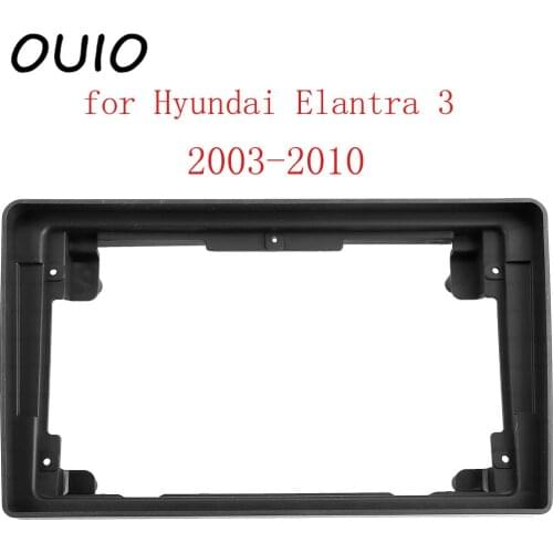 OUIO 9 inch car dashboard Double Din DVD frame decoration kit dashboard panel suitable for Hyundai Elantra 3 2003-2010 frame