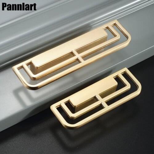 Pannlart 1 Pc Modern Gold Handle Cabinet Door Pulls Wardrobe Cabinet Handle Kitchen Drawer Knob Furniture Hardware Drawer Knobs