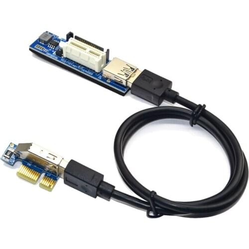 PCI-E X1 Extender PCI Express USB 3.0 Adapter Raiser PCIE 1X Riser Card USB 3.0 PCI-E SATA PCI E Riser PCI Express X1 to X1 Slot