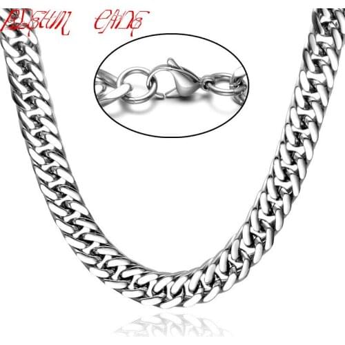 3/4/5/6/7/8mm Mens Woman Square Wheat Braided Stainless Steel Chain Punk Necklace 24inch