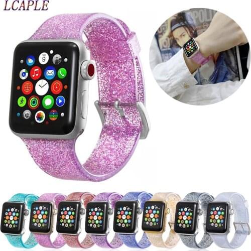 Girl/Women Strap for Apple Watch se Band 40mm 44mm iwatch band 38mm 42mm Silicone Bracelet Apple Watch series 6 5 4 3