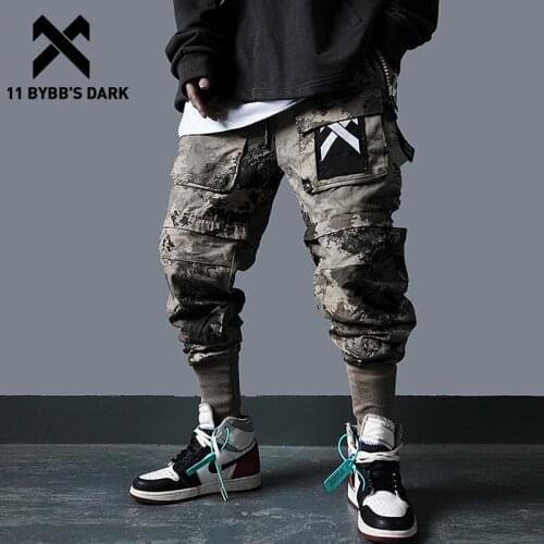 11 BYBBS DARK Hip Hop Joggers Men Detachable Multi-Pocket Elastic Waist Sweatpants Techwear Pants Streetwear Cargo Pants Men