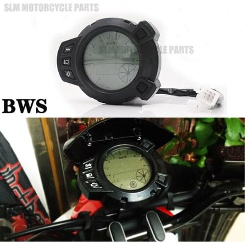Motorcycle LCD Digital Display Speedometer Tachometer Odometer 7 Color Oil Level RPM Speed Meter Instrument For Yamaha BWS125