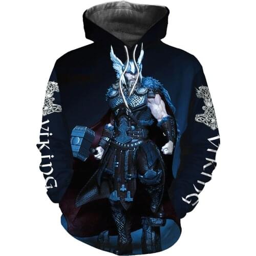 Viking Thor Pattern 3D Printed Men 6XL Oversized Hoodie Harajuku Fashion Hooded Sweatshirt Autumn Unisex Hoodie