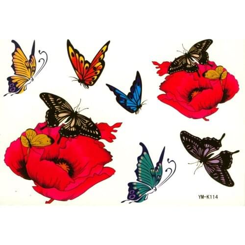 Butterfly waterproof temporary tattoos men women glasses flash tattoo stickers Bow fake tattoo sleeves sexo makeup