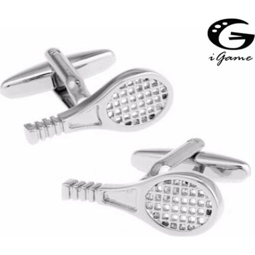 IGam Tennis Racket Silver Colour Copper Material Nolvety Sport Style Cuff Links