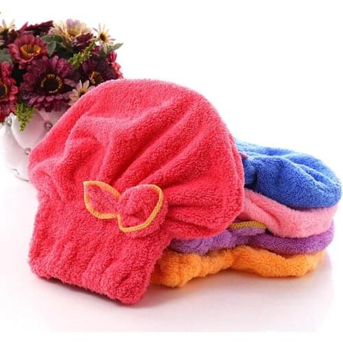 Womens Shower Cap Fleece Quick Dry Hair Hat Bathing Tool Drying Towel Bath Cap Quickly Dry Hair Hat Household Bath Tool