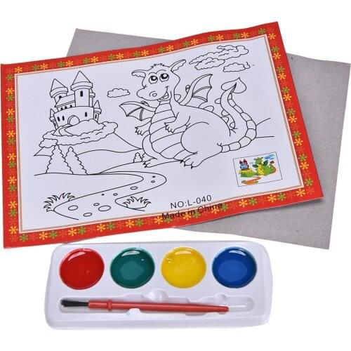 1 Set DIY Watercolor Painting Set Kids Educational Toy Stimulate Childrens Imagination Toy 4 Colors Children Drawing Toy