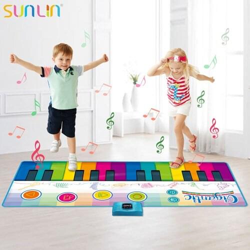 180*74CM 24 Keys Multifunction Musical Piano Mat Keyboard Baby Play Mat Rug Musical Instrumnets Educational Toys for Kids Gifts