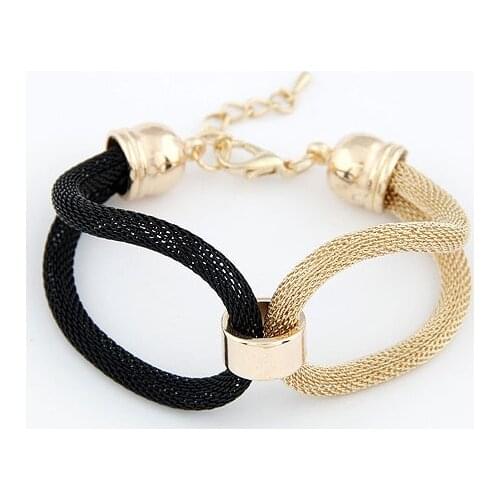 2015 fashion concise temperament weave metal chain bracelet Europe and the United States temperament Handmade Antique Bracele