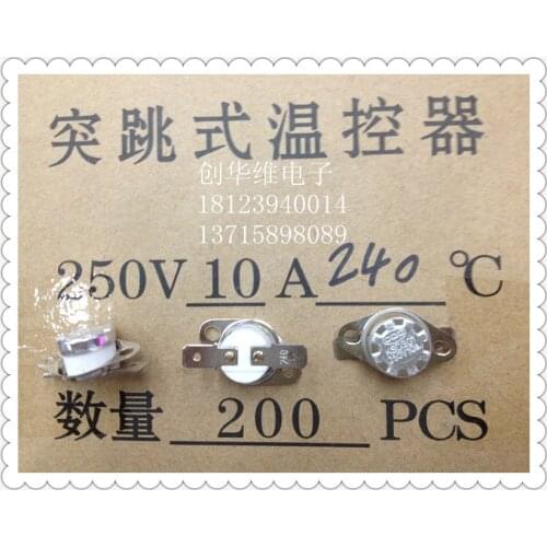 5pcs/Ceramics Temperature control switch KSD301 240 degree Normally closed 10A/250V Thermostat Temperature switch