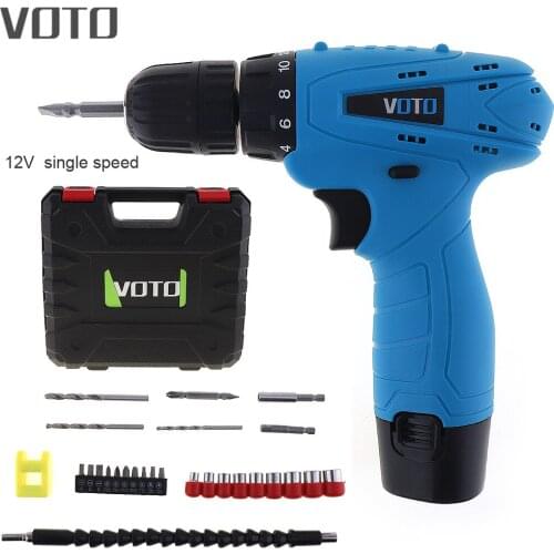 AC100/240V Cordless 12V Electric Screwdriver with Rotation Adjustment Switch 26pcs Accessories Set for Handling Screws Punching