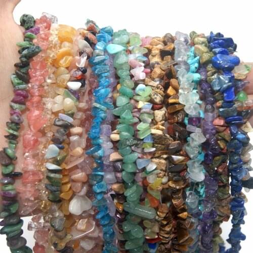 Natural Stone 3-5MM Irregular Shape Freeform Chip Bead Tiger Eye Amethysts Agates Lapis lazuli For Jewelry Making DIY Bracelet