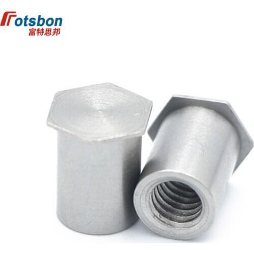BSO-6440-8 Hex Rivet Blind Hole Threaded Standoffs Self Clinching Feigned Crimped Standoff Server Cabinet Sheet Metal Spacer PEM