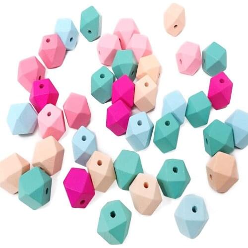 10pcs geometric colorful wood beads Handicrafts for Family life clothes decoration DIY bracelet jewelry making accessories