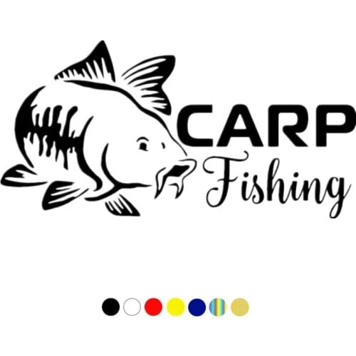 CS-1843# Vinyl Decal Carp Fishing Car Sticker Reflective Waterproof Car Decor for Auto Truck on Bumper Rear Window