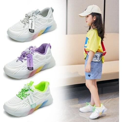 Children shoes Spring and summer 2021 new white shoes, old shoes, girls sports shoes childrens breathable mesh shoes