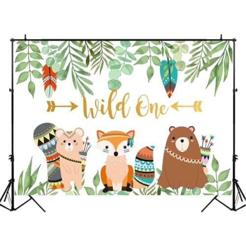 Jungle Safari 1st Wild One Newborn Baby Birthday Party Photozone Family Shoot Photography Backdrop Photo Background