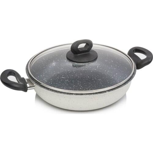 Cream 24 Cm Cera Granite Shallowly Pots