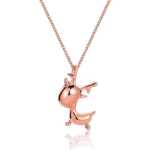 Exquisite Simplicity Stereoscopic Fawn Pendant Necklace For Women Cute Antlers Elk Rose Gold Charm Choker Christmas Jewelry Gift