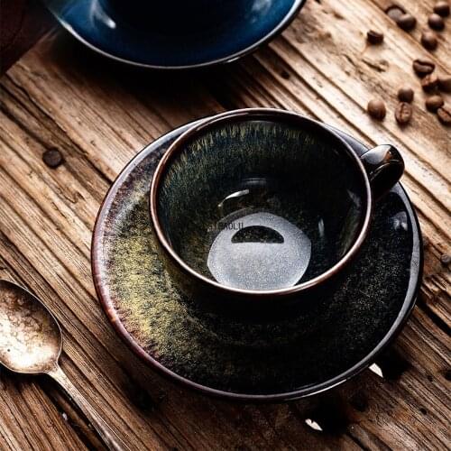 220ml Fine Bone China Coffee Cup and Saucer Funny Fashion Design Japanese-style Coffee Mug Cafe Espresso Cup Cups