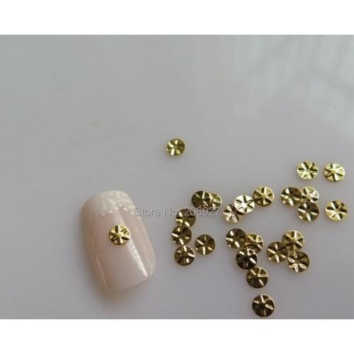 MD-782 30pcs Nail Decoration Gold Metal Round Metal Nail Art Decoration