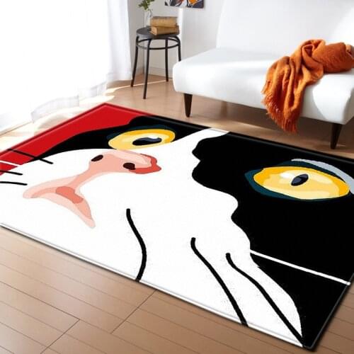 Cartoon Cat 3D printing Carpet Kids Room play Area Rug Girls Bedroom Soft Rugs Baby Crawl Mat Home Decor Carpets for Living Room