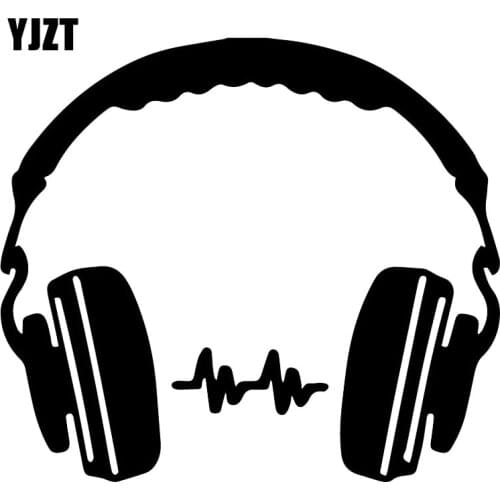 YJZT 17X15.1CM Dj Headphones Music Bumper Tail Decoration Car Stickers Vinyl Decals C25-0640