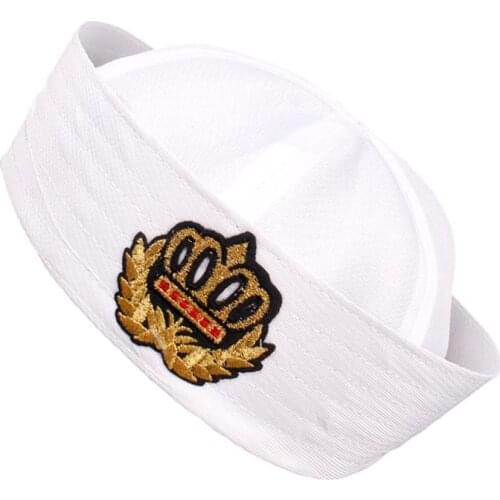 New Unisex Captain Sailor Hat Skipper Navy Marine Cap Cosplay Hat Yacht Cap Party Costume Accessory (Crown Label Adult Style)