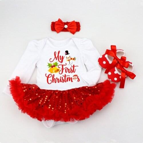 Newborn Baby Girls Christmas Clothing Suit Fashion New Year 0-18 Months Girl Infant Christmass Clothing Suit Girl Baby Outfits