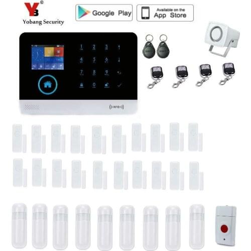 Yobang Security 2.4-inch monitor Wireless Home Security WIFI GPRS GSM Alarm system APP Remote Control RFID burglar alarm