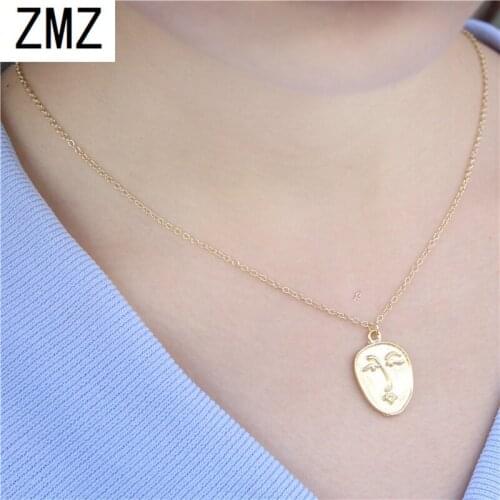 ZMZ 10pcs/lot face pendant necklace