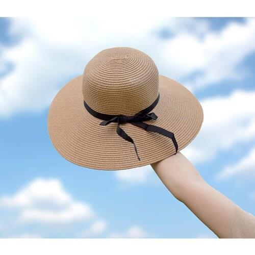 Summer Straw Hat Women Wide Brim Beach Hat Sun Hat UV Protection Cap