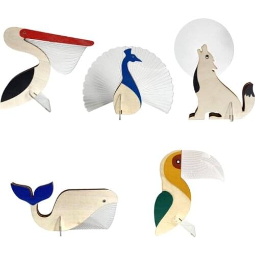 Cute Wooden Animal Lamps Modern Design Acrylic Wooden Table LED Touch Dimmable Animal Light Table Lights for Living Room