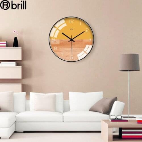 Modern Art Design Wall Clock Home European Decor Yellow Clocks Living Room Wall Decorations Clocks Wall Home Decor Bedroom