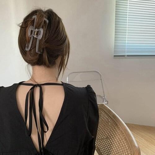 2021 New Claw Clip For Women Tough Colorful Plastic Hair Claw Large Size Hair Clamps Claw Clip Crab Chic Hair Accessories Gift