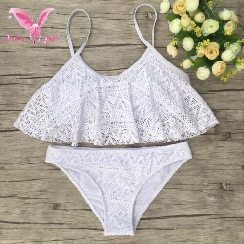 Kophia 2018 Women Two Piece Swimsuit New Ruffle Monokini Swim Wear Sexy Flouncing Tankini Swimwear Female Bathing Suit