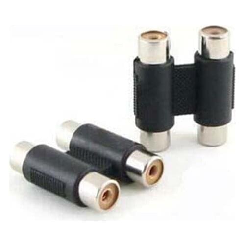 10pcs Dual Port 2 RCA AV Female Socket Joiner Coupler Adapter Connector