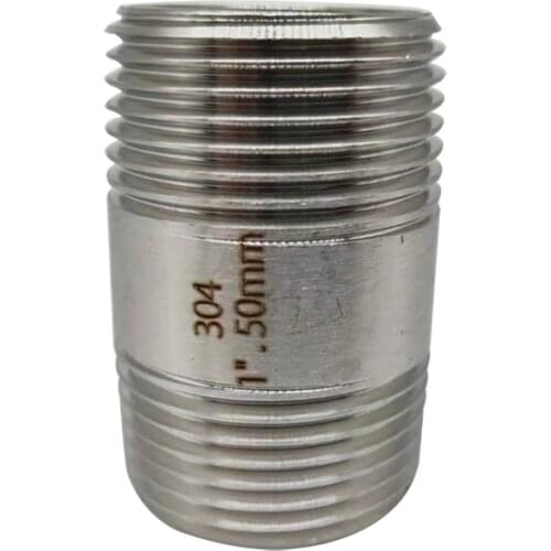 304 Stainless Steel Equal Barrel Nipple, Male x Male BSPT Threaded Fittings, 1/8" 1/4" 3/8" 1/2" 3/4" 1", lathe Pipe Fitting