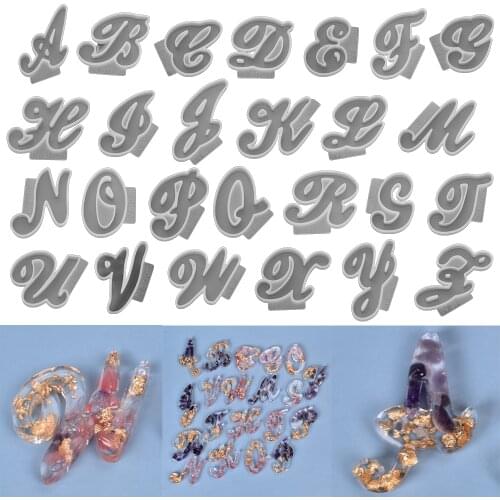 3D Musical Note Style Alphabet Silicone Mold Uppercase Letter Pendants Mould for DIY Pendant Epoxy Resin Art Supplies Resin Mold