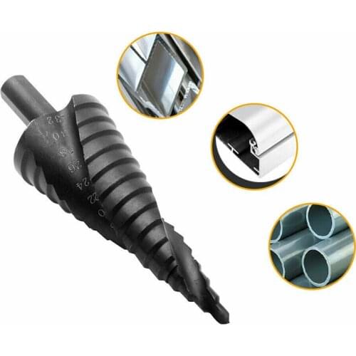 4-32mm HSS Conical Cone Step Drill Bit Spiral Groove Step Drill Bit Hole Cutter Titanium Nitride Coated Power Tool Accessories