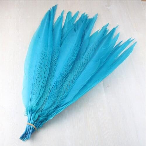 50pcs Green Beautiful Silver Pheasant Tail Feathers DIY Wedding Decorations Lady Amherst Lake Blue Silver Chicken Feather Plume