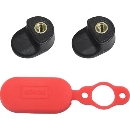 6 Pcs Electric Scooter Accessories: 4 Pcs Charging Port Dust Plug Rubber Case & 2 Pcs Rear Fender Mudguard Force Hook