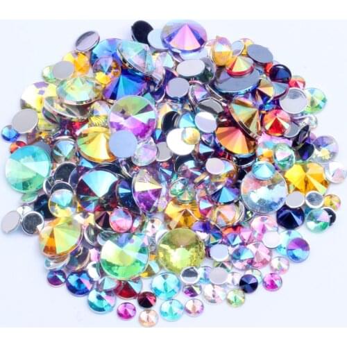 Acrylic Rhinestones AB Colors Flatback Pointed 120pcs 5mm Colorful Glue On Stones Bedas For DIY Nails Art Crafts Designs