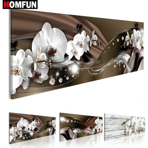 HOMFUN Full Square/Round Drill 5D DIY Diamond Painting "Orchid Flowers" 3D Embroidery Cross Stitch 5D Home Decor Gift BK01