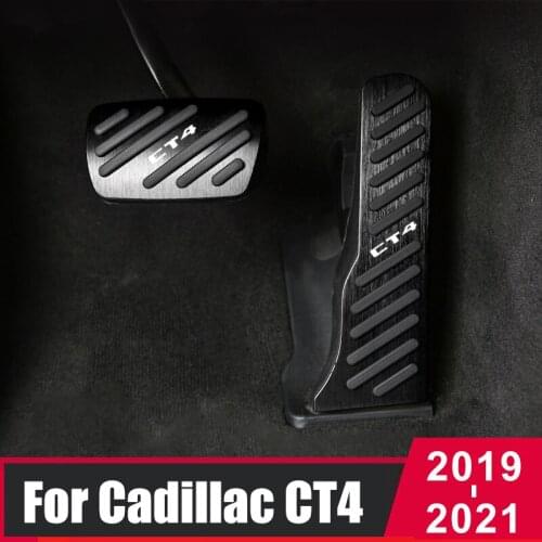 Aluminum Car Accelerator Gas Fuel Pedal Foot Rest Brake Pedal Cover Non Slip Pad For Cadillac CT4 2019 2020 2021 Accessories
