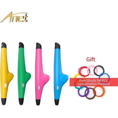 Anet 3D Pen VP05 Drawing 3D Printing Pen With 1.75mm Filament For Kids Birthday Present free 10rolls PCL Supplie 3D pen Printer