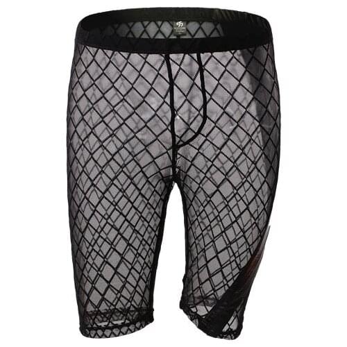 Sexy Breathable Boxers Boxershorts Men Transparent Mesh Pants Men Sexy Wear Low Waist Boxers Mens UnderPants Male Boxers